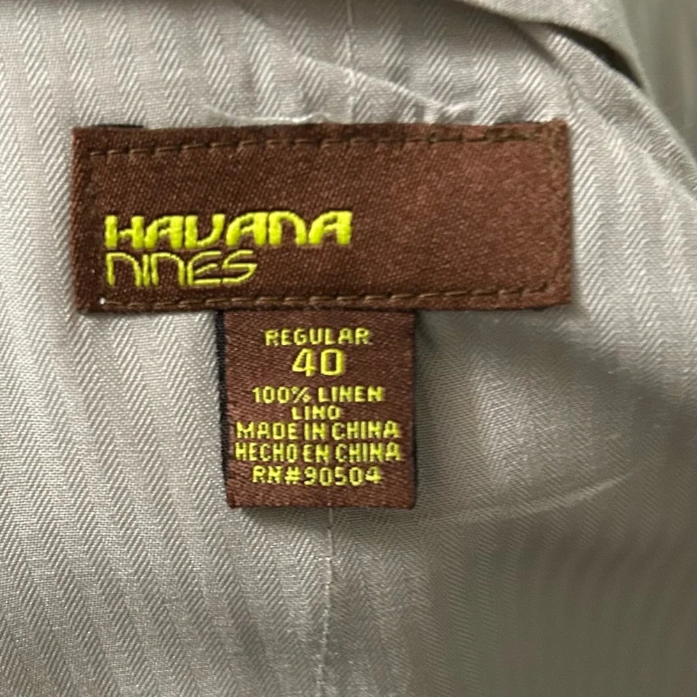 Havana Nines 100% Linen Dress Pants 40 Beige Tan Flat Front Casual‎ Resort Vacay